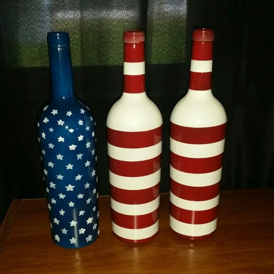 4th of July Wine Bottle Crafts