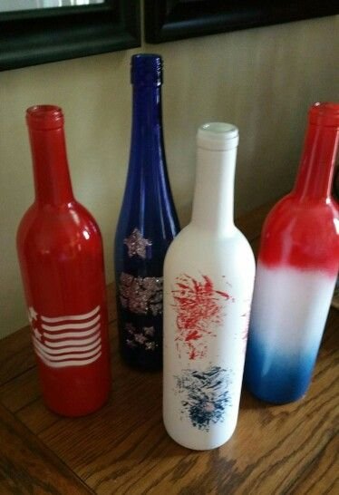 4th of July Wine Bottle Crafts