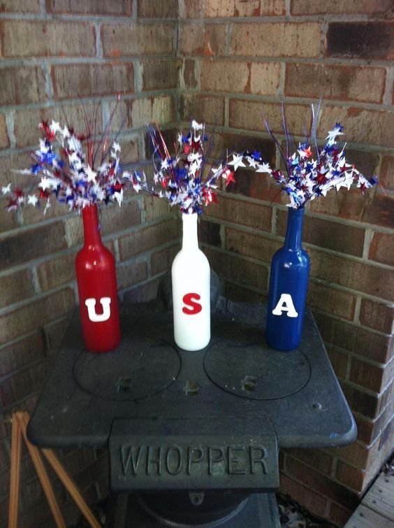 4th of July Wine Bottle Crafts