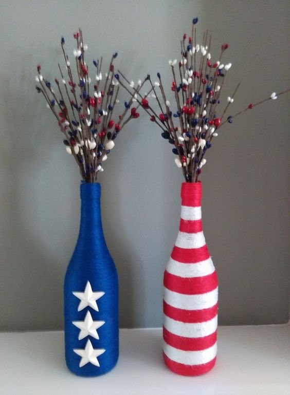 4th of July Wine Bottle Crafts