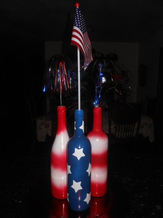 4th of July Wine Bottle Crafts