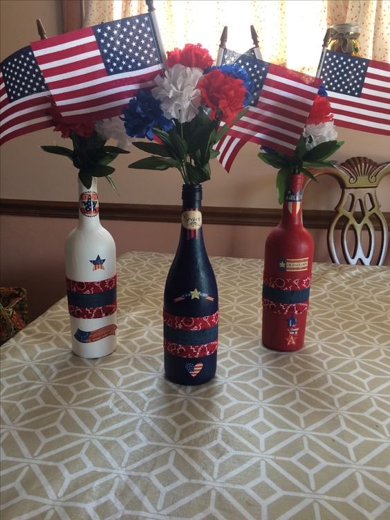 4th of July Wine Bottle Crafts