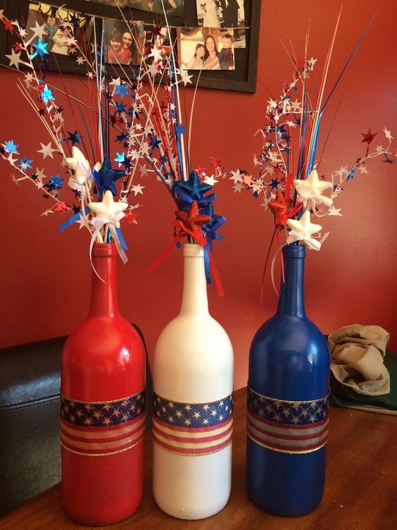 4th of July Wine Bottle Crafts