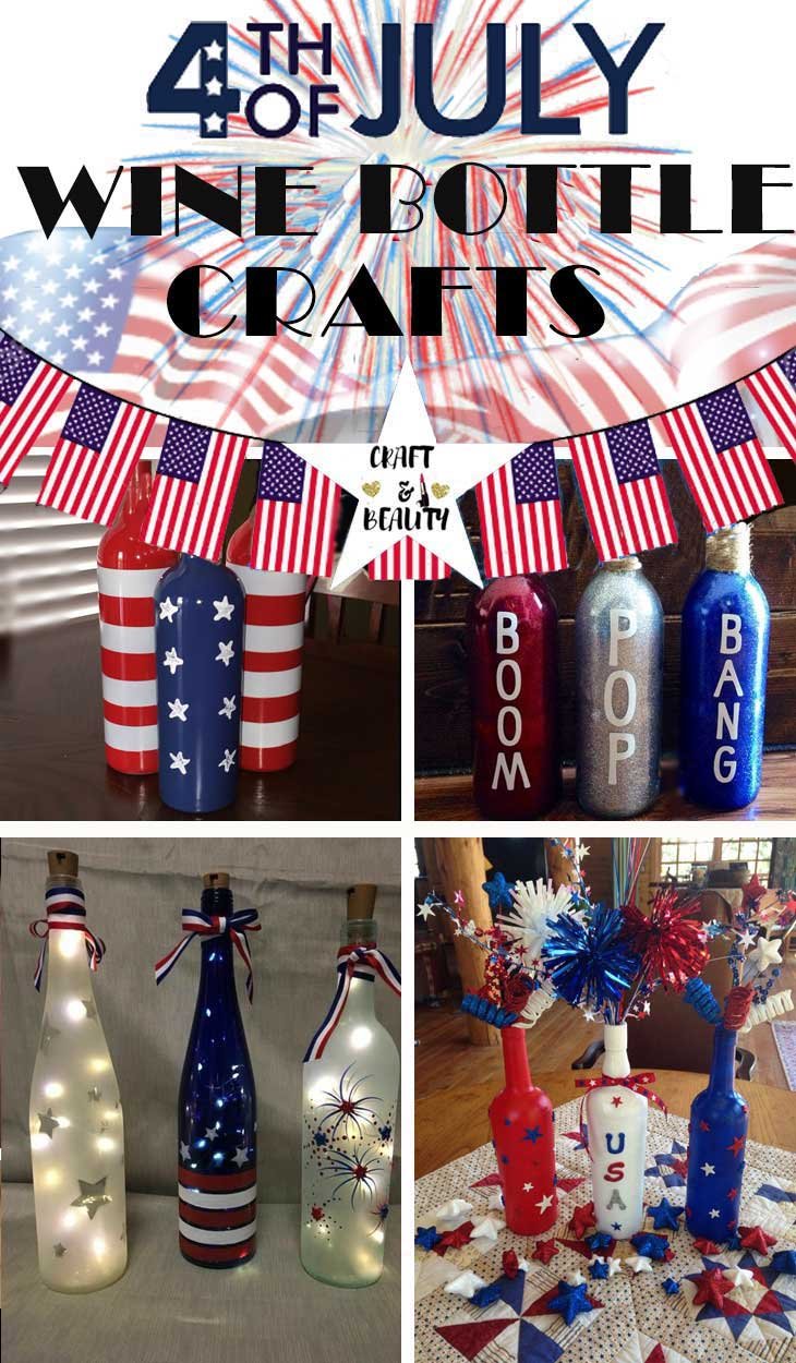 4th of July Wine Bottle Crafts