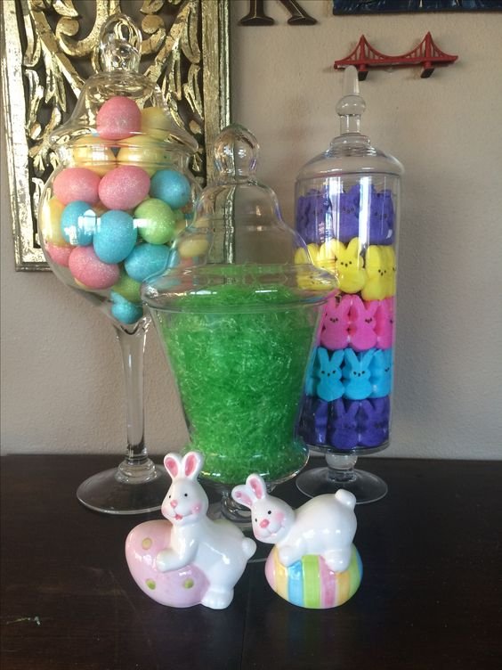 Easter Apothecary Jars #easter #decor #apothecary