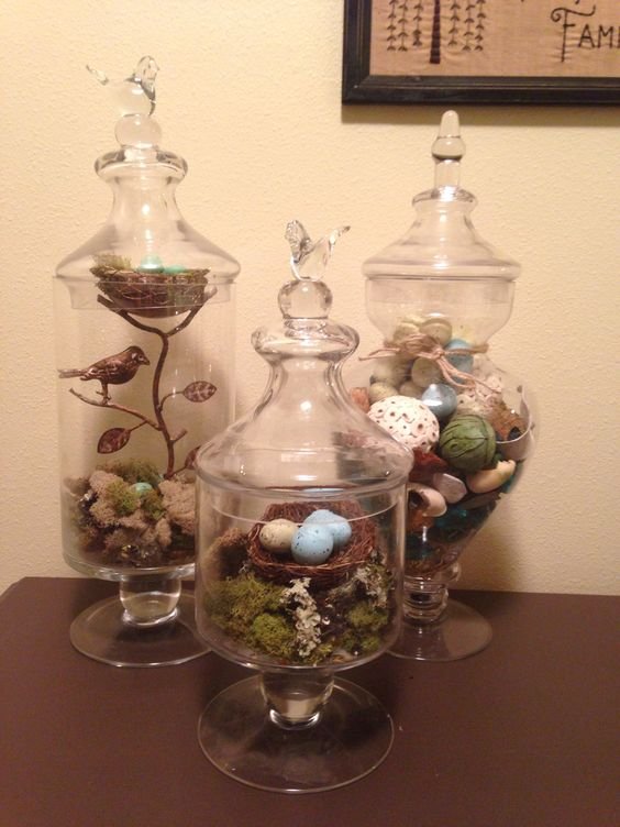Easter Apothecary Jars #easter #decor #apothecary