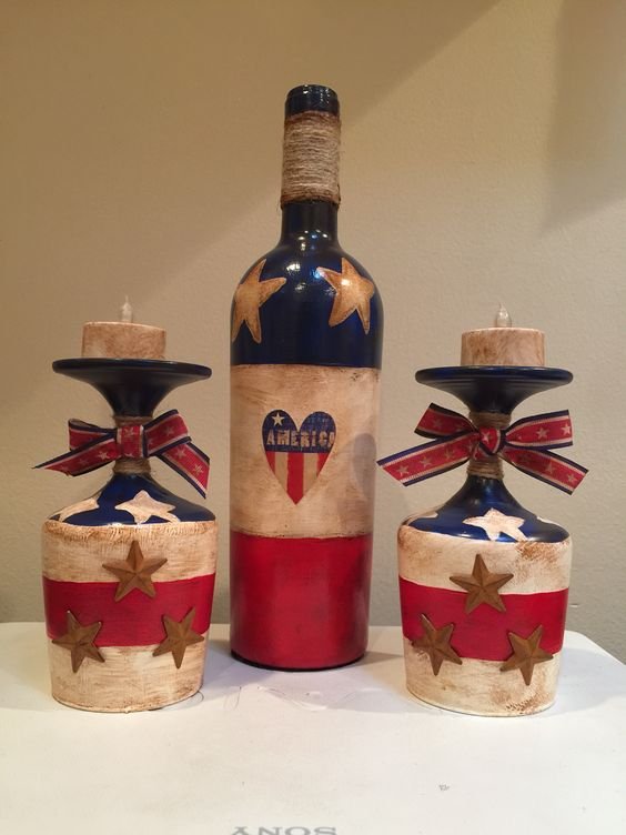 July 4th Wine Bottles