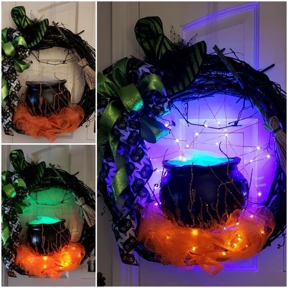 Lighted Halloween Wreath